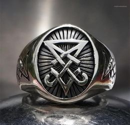 Clusterringen Sigil van Lucifer Satanic Satan Baphomet Signet Stainless Steel Ring Pagan Jewelry1268P1525962