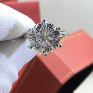 Cluster Ringen Zilver 925 Originele 15 Ronde Briljant Geslepen Diamant Test Verleden Kleur Moissanite Trouwring Voor Vrouwen Gift Edelsteen sieraden