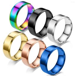 Cluster Ringe Einfache 8mm Glänzend Schwarz Silber Farbe Männer Edelstahl Frosted Ring Für Romantische Paar Hochzeit Verlobung Schmuck geschenk