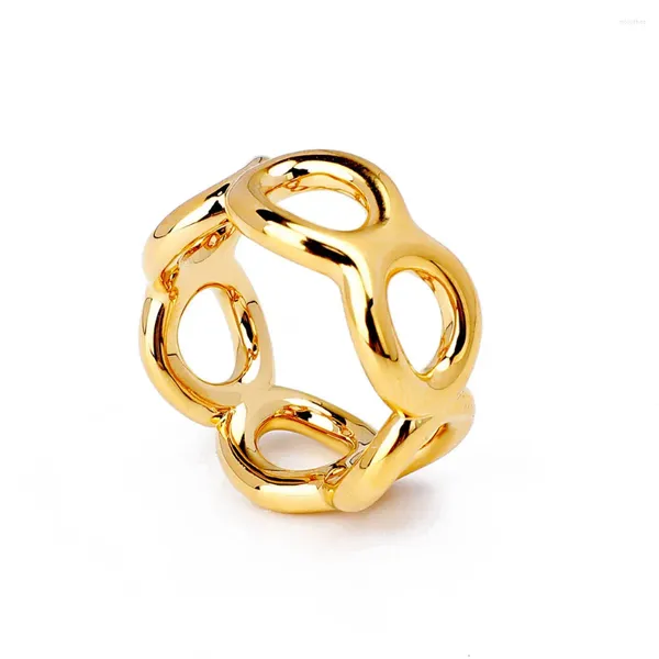 Anneaux de cluster Cross Cross Golden Ring pour filles fabricants de cuivres Engagement Femme Femme Anillos Mujer.