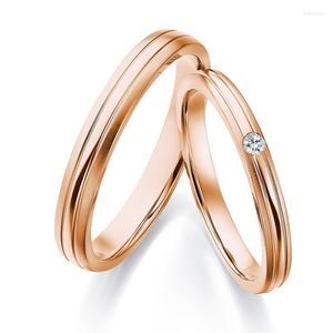 Cluster Rings Simple Genuine Diamond 18K Real Solid Gold Wedding Propose Coppia di cinturini per donna Uomo Amante Coppia Sposa Sposo Gioielli fantasia