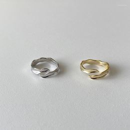 Cluster ringen eenvoudige lijnen onregelmatigheid gewatteerd figuur voor vrouw en man gouden open om paar sieraden groothandel te aanpassen