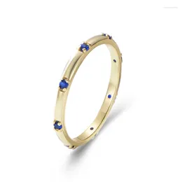 Bagues de cluster Simple Ring Set Gold plaqué 925 PAVE SIGHT STERLING Réglage des bijoux en pierre de différentes couleurs