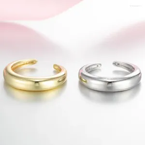 Cluster anneaux simples argent sterling à la mode époustouflante en acier inoxydable ouvert géométrique réglable pour les femmes bijoux de mode pour femmes