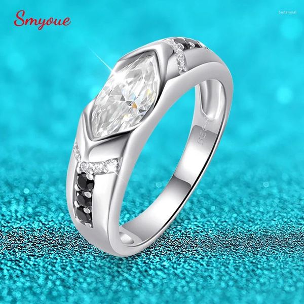 Anneaux de cluster Smyoue 1CT 5 10 mm marquise coupé Moisanite Ring pour les femmes Lab Créé Diamond Sterling Silver 925 Bijoux de mariage Bande de promesses