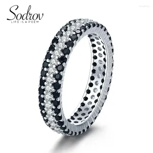 Clusterringen SODROV Dameszwarte ring Trend Gothic Groothandel Accessoires Sieraden voor vrouwen Bruid Trouwring Cadeau