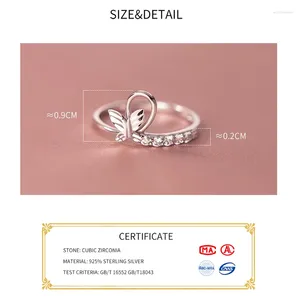 Rings de cluster softpig réel 925 BAGNE DE BUTCHE DE ZIRCON SIRGLE STERLING pour les femmes charmantes bijoux à la mode