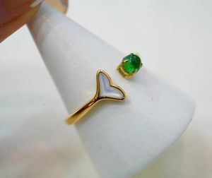 Clusterringen Solid 18K Goud 0,15ct walvisstaart Natuur Emerald edelstenen voor vrouwen Fine Jewelry presenteert de zestiene woordspeling