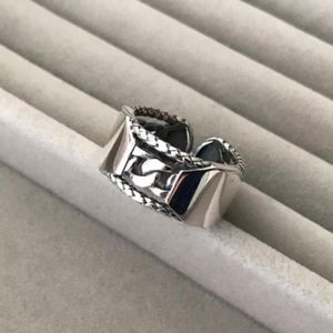 Bagues de Grappe SOLID 925 Sterling Silver Curb Chain Spinner Band Finger Pour Hommes Et Femmes Cadeaux Vintage Punk Ring Daily Wear Jewelry