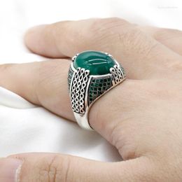 Anillos de racimo, anillo de plata de ley 925 sólida para hombre, piedra de ágata Natural para mujer, hecho a mano turco para regalo de joyería Vintage de moda