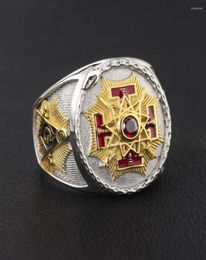 Cluster ringen soevereine grote inspecteur generaal 33 graden mason masonic sterling zilveren ring5067714