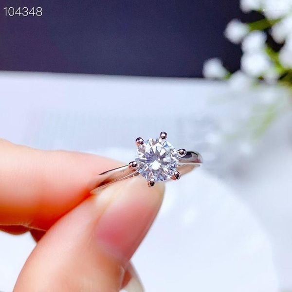 Bagues en grappe Bague en Moissanite étincelante pour hommes Réel 925 Argent 1 Gem Cadeau d'anniversaire Brillant mieux que le diamant Forte puissance