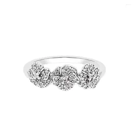 Cluster Anneaux Printemps Anniversaire En Gros Mode Amis Cristal Réel S925 Bijoux En Argent Sterling Pour Les Femmes