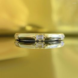 Anéis de cluster Springlady 18k banhado a ouro 925 prata esterlina esmeralda corte alto carbono diamante gemstone casamento banda de jóias finas anel