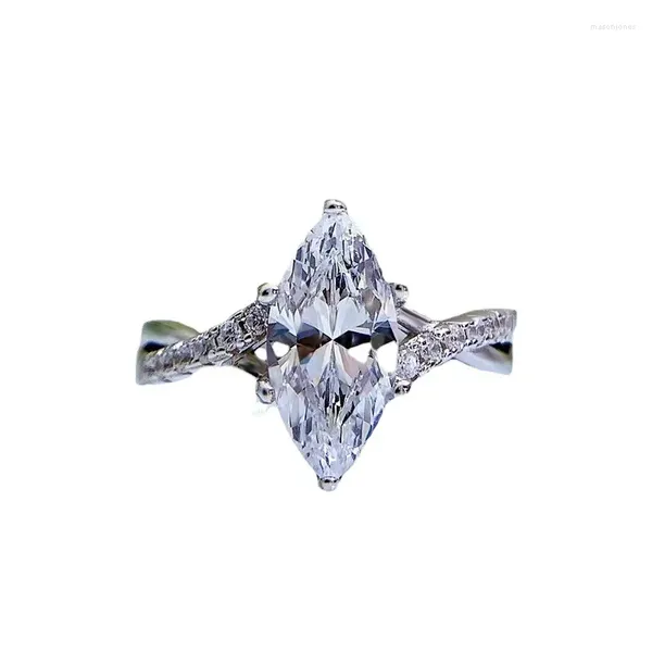 Cluster Anneaux Springlady 925 STERLING Silver 6 12 mm Marquise Cut Simulated Moissanite Diamond Wedding Engagement Anneau Femmes