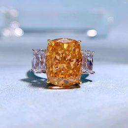 Anillos de racimo Springlady Cushion Cut 10 13 mm Topaz Diamond Ring 925 Sterling Silver Fiesta Boda Barde para mujeres Joyería de compromiso