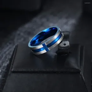 Clusterringen roestvrij staal 6 mm kruisvinger matte ring voor mannen jongens verjaardag sieraden cadeau groothandel