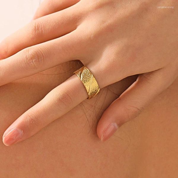 Anillos de racimo Anillo ajustable de acero inoxidable para mujeres Hombres Vintage Minimalista Figura incolora Dedo Accesorios de metal Regalos de joyería