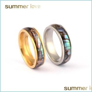 Cluster ringen roestvrijstalen shellhard abalone paren vingerringen Pickable 6-12 maat bruiloft verlovingsring voor vrouwen mannen mode dhrl9
