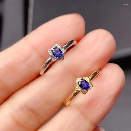 Cluster Rings Star Style Blue Natural Sapphire Gem Ring 925 Sterling Silver Fine Jewelry Real Lover Girl Party Birthday Date cadeau