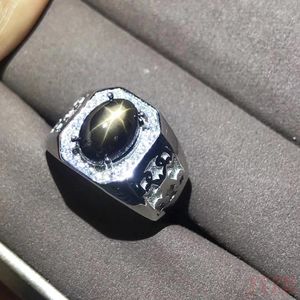 Clusterringen Starlight Sapphire herenring Klassiek 925 sterling zilver Starline Mooi postpakket Sfeervol luxe