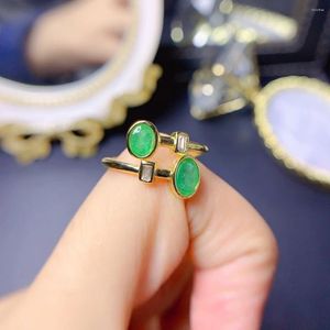 Cluster Anneaux Sterling Silver 925 Colombian Emerald Finger Ring VIVANT Ladies Luxury Jewelry Wedding Gift Boutique