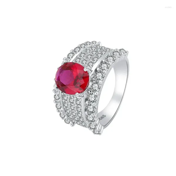 Bagues de cluster Sterling Silver 925 Homme Bague Femme Bijoux Vintage Ruby Sapphire Heaven Palaiba Gem Charme Personnalité Party Naturel