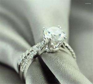 Cluster Rings Superbe test positif 1Ct 6,5 mm D-Color Moissanite Diamond Ring Platinum 950 Wedding For Her