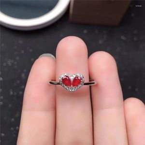 Bagues de Grappe Style 925 Argent Incrusté Rubis Bague Femme Bijoux Indispensable Pour Les Fêtes Cadeau Femme