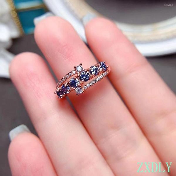 Anillos de racimo Estilo Moissanite Anillo 925 Plata Joyería de gama alta para mujer Hiny Gemstone Lab Diamond Buen regalo