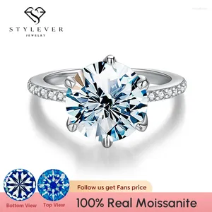 Cluster anneaux Stylevel réel 0,5-3Ct Diamond Moisanite Diamond For Women Wedding 925 STERLING Silver Luxury Gemstone Fine Jewelry 2024 Tendance