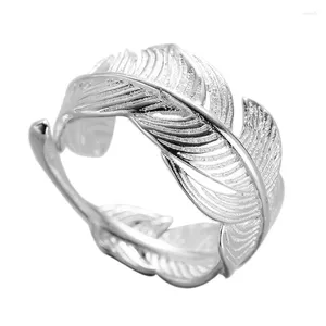 Anillos de racimo Verano Playa Vacaciones Knuckle Pluma para mujeres Niñas Anillo de dedo ajustable Charm Joyería Regalos al por mayor