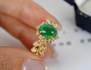Cluster Ringen SX609 Solid 18K Goud 1.7ct Natuur Smaragd Voor Vrouwen Fijne Sieraden Presenteert De Zes Woord Waarschuwing
