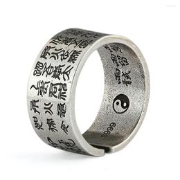 Cluster anneaux taoïstes cinq tonnerre Spell Ray Méthode Ring Retro Metal Men Men Amulet Circle de doigt réglable pour les cadeaux d'amis Lucky Health