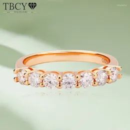 Clusterringen tbcyd 3 mm 0,7ct d kleur moissanite diamant voor vrouwen GRA gecertificeerd S925 zilveren engagament trouwband luxe fijne sieraden