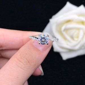 Clusterringen Test positief 1CT 6,5 mm D kleur moissaniet diamant solitaire ring platina 950 verloving voor vrouwen prachtige sieraden