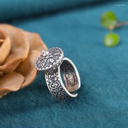 Cluster Ringen Thais Zilver Voor Mannen Vrouwen Unisex Religieuze Geschenken Sieraden Echt 925 Zes Woorden Mantra Roterend