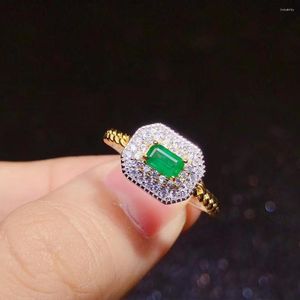 Cluster gaat het geschenk voor verloving Emerald Ring edelsteen bruiloft vrouwen fijne sieraden groothandel