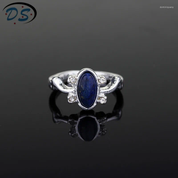 Bagues de cluster The Vampire Diaries Elena Gilbert Daylight Vintage Crystal Ring avec Blue Lapis Fashion Films Bijoux Cosplay