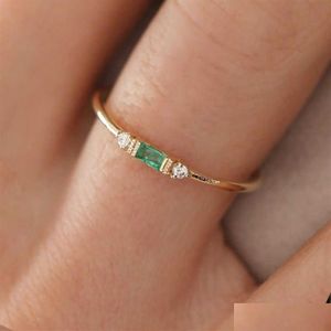 Clusterringen dunne sierlijke stapel voor vrouwen elegante mini 3 kleur kristal zirkon kleine eeuwigheid ring mode sieraden1991 drop levering dhfqa