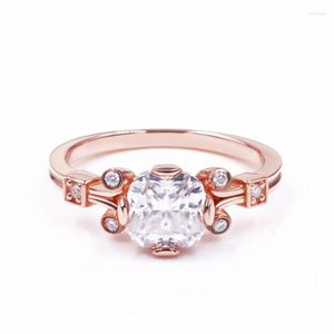 Cluster Rings Tianyu Gems 925 Sterling Silver Gemstone 1.3ct Moissanite Cushion 7mm Diamantring Dames Wedding Fine Jewelry Accessories
