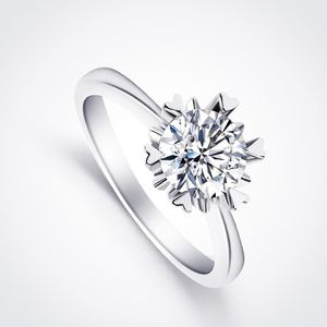 Cluster ringen Tianyu edelstenen sieraden 5,0 mm/6,5 mm Moissanite Diamond Solitaire ring wiet jubileum Germstones Silver 925 Love Gift for Wome