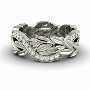 Cluster ringen tieeyiny vintage creatieve cocktailset met diamant rijst spike flower rattan lady 925 zilveren ring