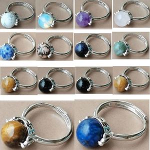 Cluster anneaux Tiger Eye Lapis lazuli opale cristal hurlite aventurine bleu sable cacteur de perle ronde rond 7-12 