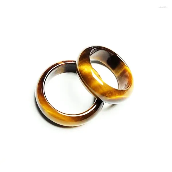 Bagues de cluster Tiger's Eye Stone Anillo Ring Tiger Femme Jade