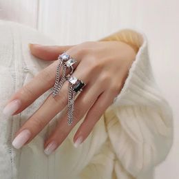 Clusterringen Todorova Koreaanse delicate zirkoongeometrisch voor vrouwen mode -metalen ketting verstelbare vingerring bruiloftsfeestje sieraden