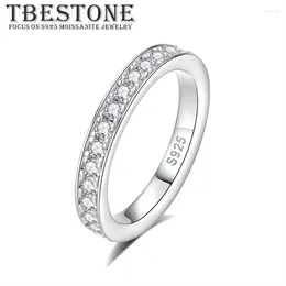 Cluster Ringen Tone 2.0mm D Vvs1 Moissanite Wedding Band Ring 925 Sterling Zilver Eternity Engagement Voor Vrouwen 2024 Sieraden