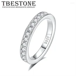 Anillos de racimo Tono 2.0mm D Vvs1 Moissanite Anillo de boda Anillo de plata de ley 925 Compromiso de eternidad para mujeres 2024 Joyería