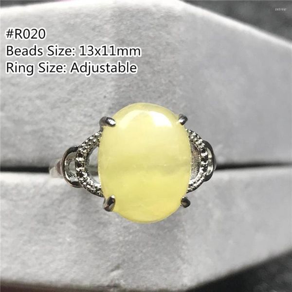 Bagues de cluster Top Naturel Jaune Ambre Bague Bijoux Pour Femme Lady Homme Gemstone Amour Cadeau Cristal Ovale Perles Argent Taille Ajustable