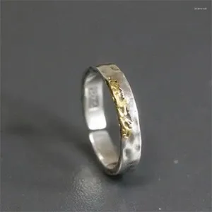 Cluster Ringen Top Kwaliteit 925 Sterling Zilveren Ring Voor Mannen Sieraden Charmante Gouden Botsing Mannelijke Gift Vriendje